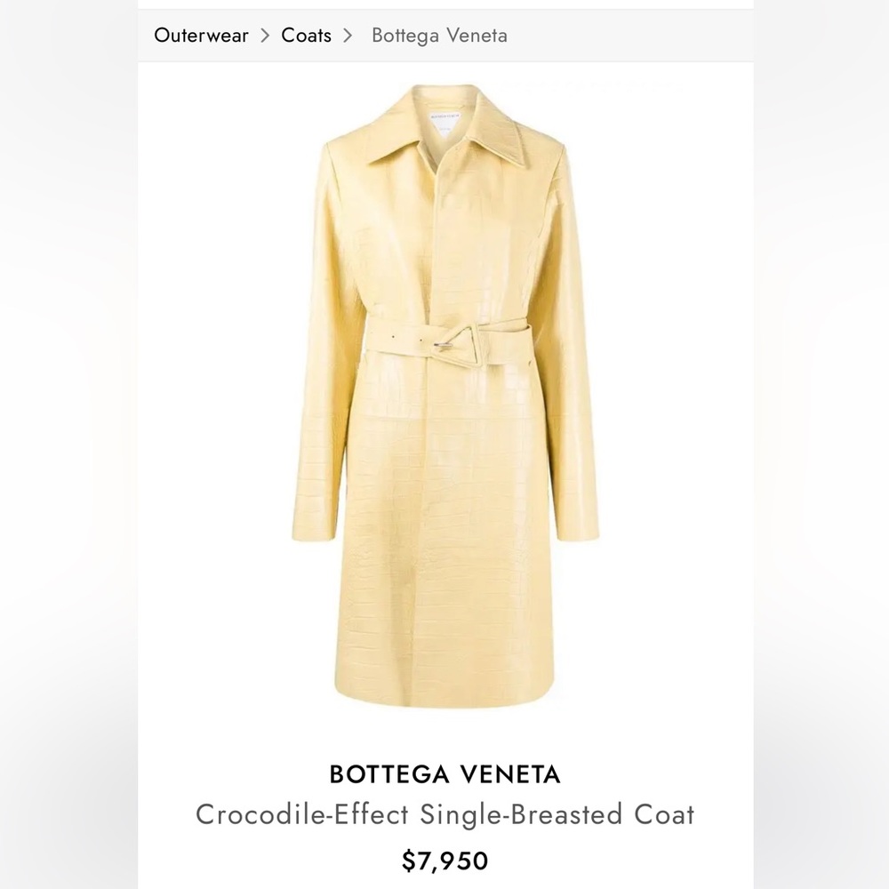BOTTEGA VENETA
Crocodile-Effect Single-Breasted Coat
$7,950 size 36